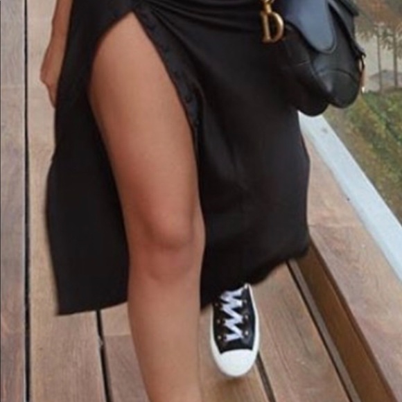 NWT forever 21 Black high rise slit skirt - Picture 1 of 4